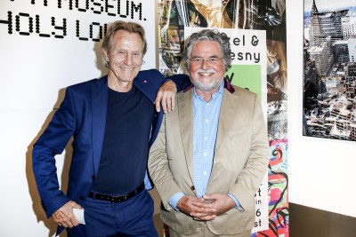 BERLIN, GERMANY - JUNE 22: Businessman Winfried Rothermel and artist Stefan Szczesny attend the 'Glatzel & Szczesny - New York & Saint Tropez meets Berlin' Exhibition Preview at Sankthorst Department Art Gallery on June 22, 2016 in Berlin, Germany. (Photo by Isa Foltin/Getty Images for Ajoure)