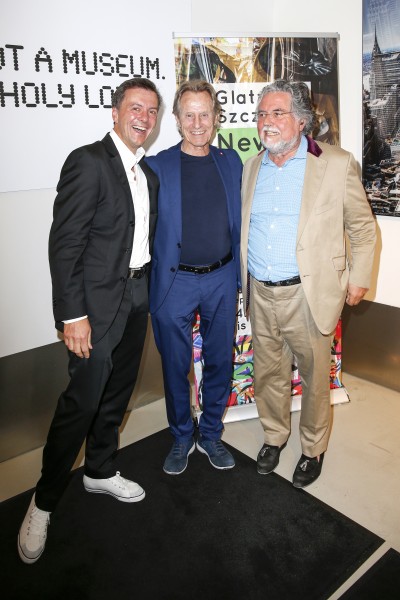 BERLIN, GERMANY - JUNE 22: Photographic artist Georg Glatzel, businessman Winfried Rothermel and artist Stefan Szczesny attend the 'Glatzel & Szczesny - New York & Saint Tropez meets Berlin' Exhibition Preview at Sankthorst Department Art Gallery on June 22, 2016 in Berlin, Germany. (Photo by Isa Foltin/Getty Images for Ajoure)