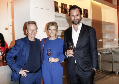 BERLIN, GERMANY - JUNE 22: Businessman Winfried Rothermel, Steffi Maresch and Alexander Maresch attend the 'Glatzel & Szczesny - New York & Saint Tropez meets Berlin' Exhibition Preview at Sankthorst Department Art Gallery on June 22, 2016 in Berlin, Germany. (Photo by Isa Foltin/Getty Images for Ajoure)