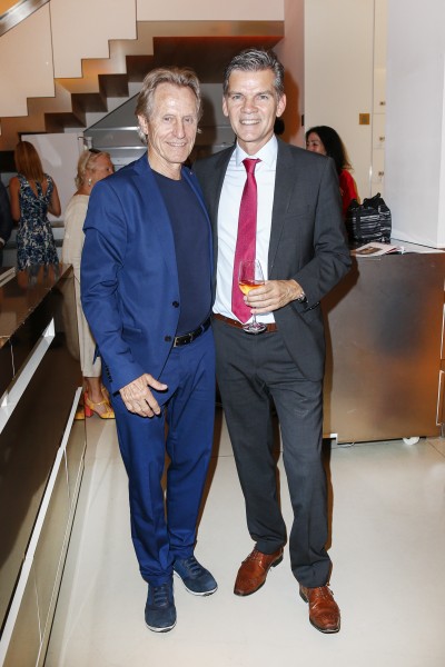 BERLIN, GERMANY - JUNE 22: Businessman Winfried Rothermel and politician Ingo Wellenreuther attend the 'Glatzel & Szczesny - New York & Saint Tropez meets Berlin' Exhibition Preview at Sankthorst Department Art Gallery on June 22, 2016 in Berlin, Germany. (Photo by Isa Foltin/Getty Images for Ajoure)