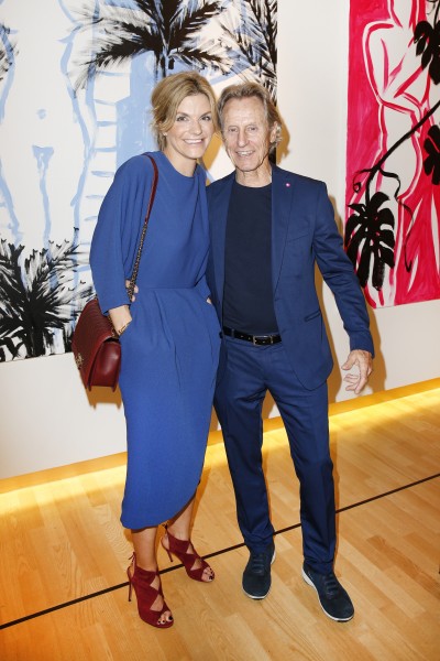 BERLIN, GERMANY - JUNE 22: Steffi Maresch and businessman Winfried Rothermel and artist Elvira Bach attend the 'Glatzel & Szczesny - New York & Saint Tropez meets Berlin' Exhibition Preview at Sankthorst Department Art Gallery on June 22, 2016 in Berlin, Germany. (Photo by Isa Foltin/Getty Images for Ajoure)